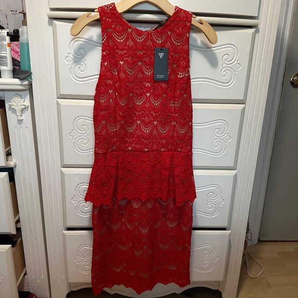 Jazlyn Lace Peplum Dress - Picture 1 of 3
